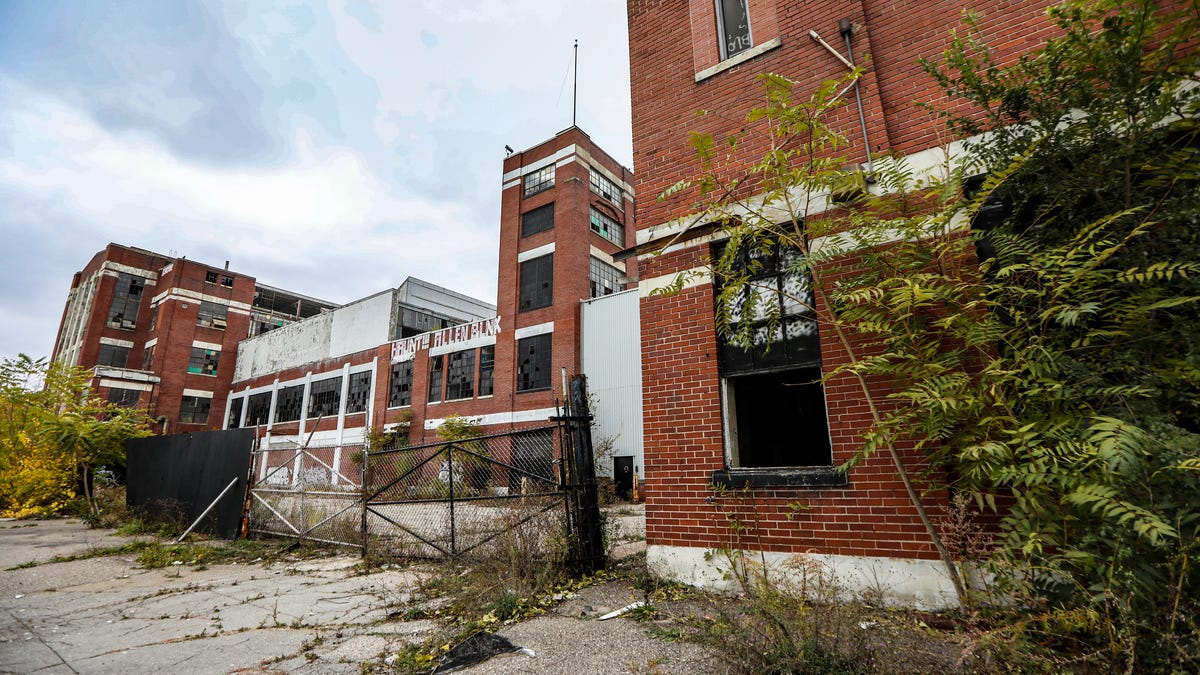 The abandoned Cadillac Stamping plant in Detroit is